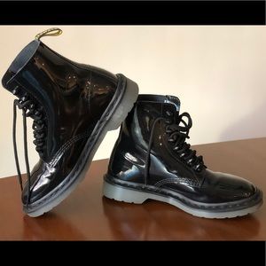 DR. MARTENS PASCAL STUD Patent 8 Hole Boot US 8